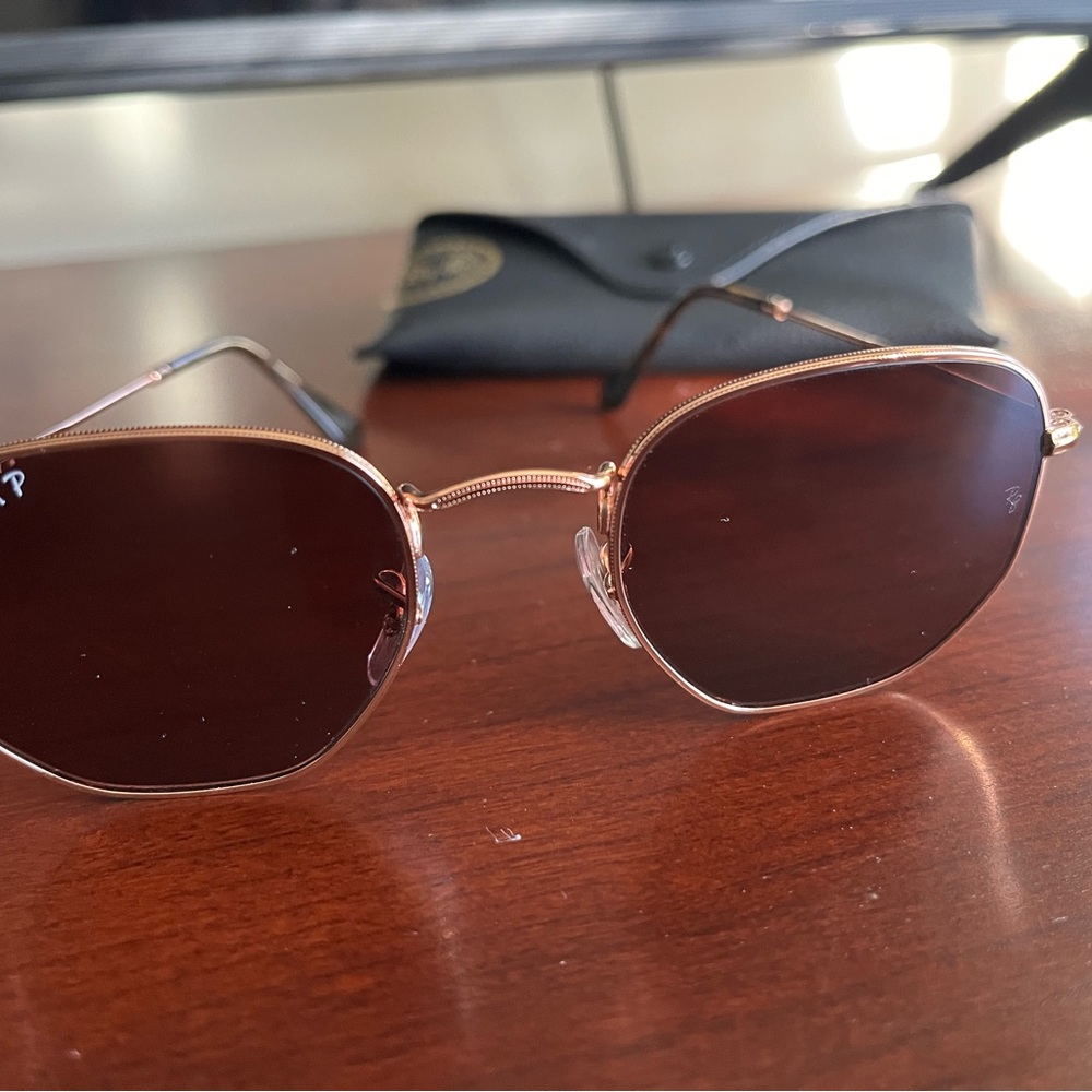 Ray-Ban Hexagonal Sunglasses in Rose Gold